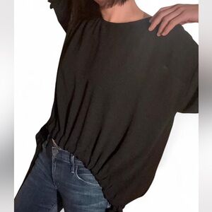 Baw Shop Black Adjustable Tie-Waist Top — Size Small